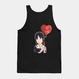 Kaguya sama Kaguya shinomiya holding a heart-shaped red balloon with text on it in an aesthetic watercolor art Tank Top